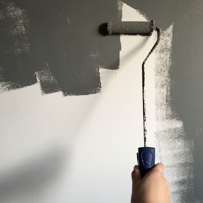 Peintre professionnel appliquant de la peinture sur un mur intérieur